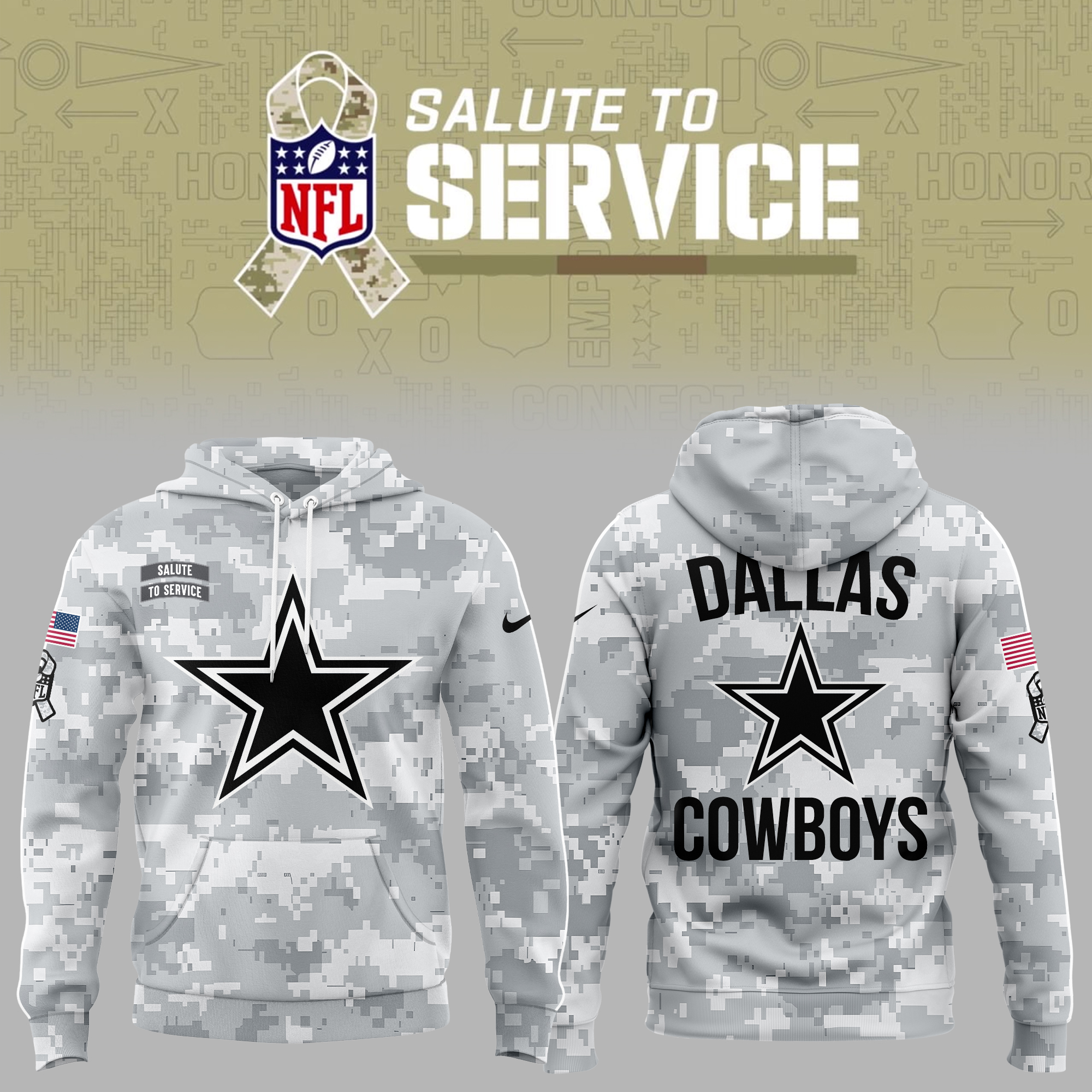 Premium 2025 Dallas Cowboys Merch Special 2025 Salute to Service