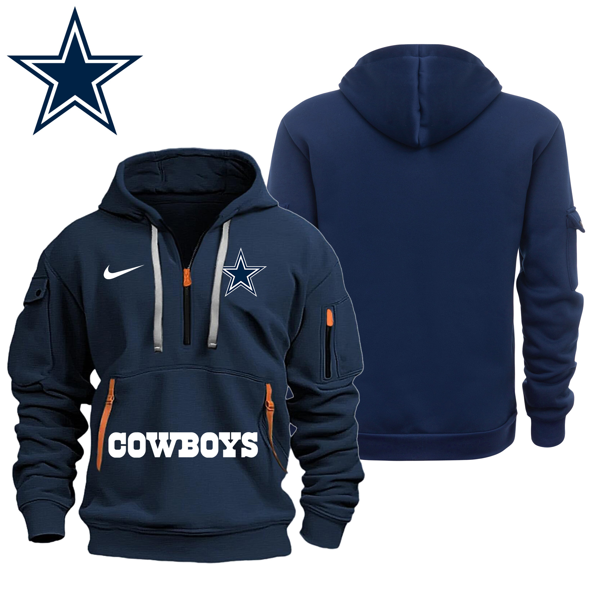 Premium 2025 Dallas Cowboys Merch Special Half Zip New Hoodie 2025