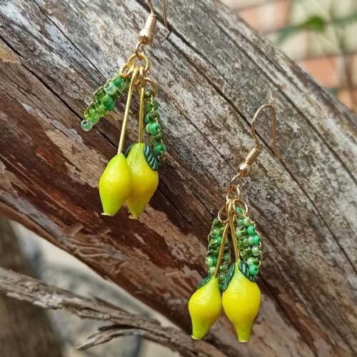 Lemon Drop Polymer Clay Earrings: Miniature Fruit Dangle Earrings
